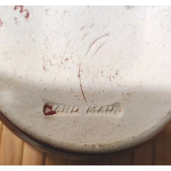 John Garro Studio Art Pottery Pink Red Drip Glaze Apple Baker Signed Old Fort NC - Picture 9 of 11